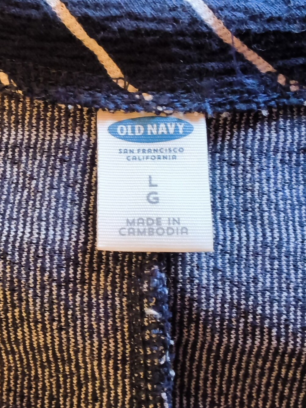 Old Navy Navy Blue And White Striped Fitted Stretch Dress